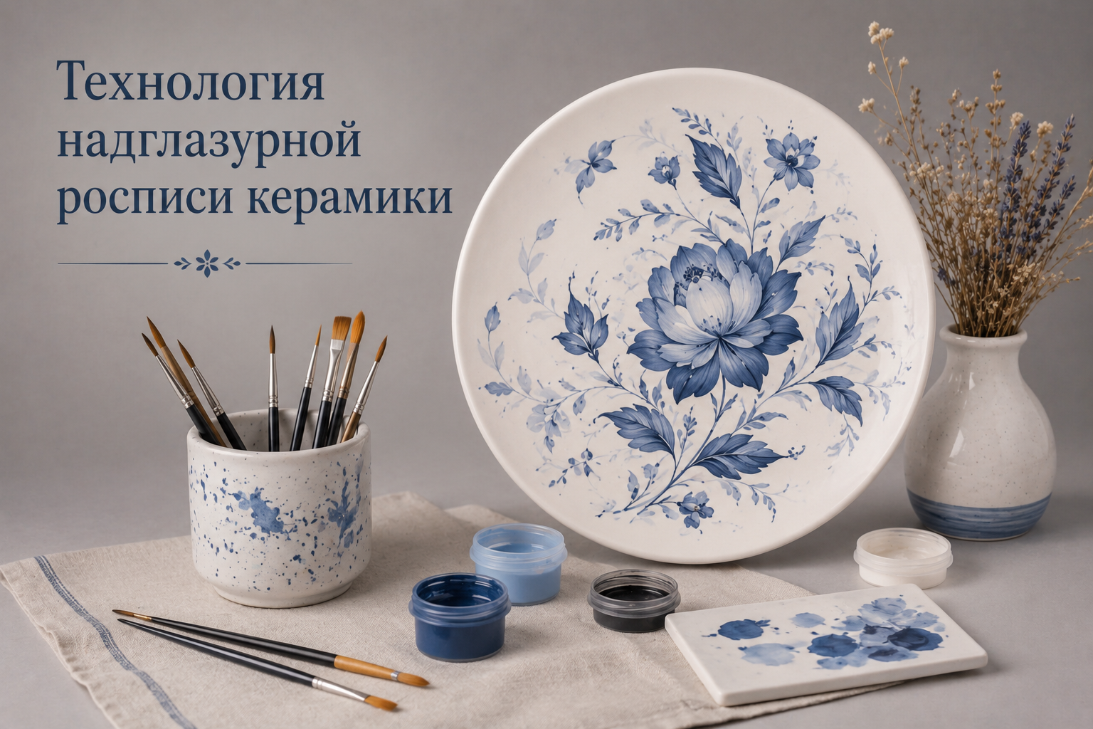 Технология надглазурной росписи керамики